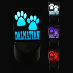 Dalmatian Dog Paw Prints Fun Text 3D Illusion LED Night Light Sign Nightstand Desk Lamp