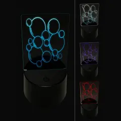 Bunch of Bubbles 3D Illusion LED Night Light Sign Nightstand Desk Lamp