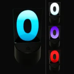 Letter O Uppercase Fun Bold Font 3D Illusion LED Night Light Sign Nightstand Desk Lamp