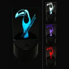 Keel-Billed Toucan on a Branch 3D Illusion LED Night Light Sign Nightstand Desk Lamp