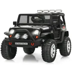 12V Kids Remote Control Electric Ride On Truck Car with Lights and Music Black