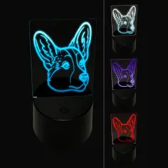 Cardigan Welsh Corgi Head 3D Illusion LED Night Light Sign Nightstand Desk Lamp