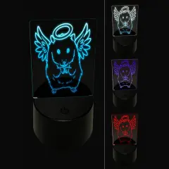 Angel Hamster Loss of Pet 3D Illusion LED Night Light Sign Nightstand Desk Lamp