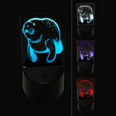 Gentle Manatee 3D Illusion LED Night Light Sign Nightstand Desk Lamp