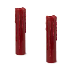 LED Wax Dripping Pillar Candle w/ remote (Set of 2)