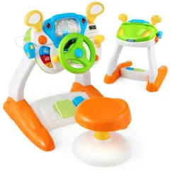 Kids Steering Wheel Pretend Play Toy Set with Lights and Sounds