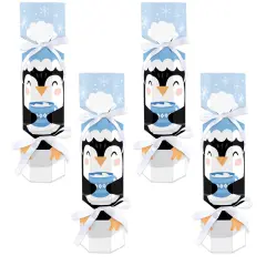 Big Dot of Happiness Winter Penguins - No Snap Holiday and Christmas Party Table Favors - DIY Cracker Boxes - Set of 12