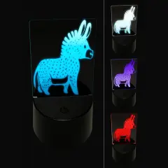 Cute Chubby Donkey Mule 3D Illusion LED Night Light Sign Nightstand Desk Lamp