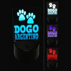 Dogo Argentino Dog Paw Prints Fun Text 3D Illusion LED Night Light Sign Nightstand Desk Lamp