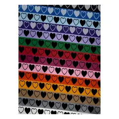 Heart Solid and Outline Border Satin Ribbon for Bows Gift Wrapping - 1" - 3 Yards White Ribbon