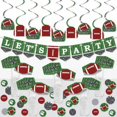Big Dot of Happiness End Zone - Football - Baby Shower or Birthday Party Supplies Decoration Kit - Decor Galore Party Pack - 51 Pieces