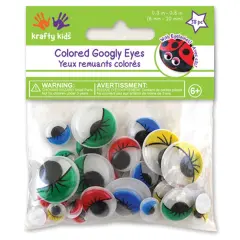 Krafty Kids Paste-On Googly Eyes 38/Pkg-Assorted