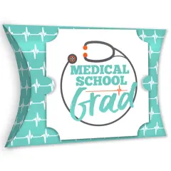 Big Dot of Happiness Medical School Grad - Favor Gift Boxes - Doctor Graduation Party Large Pillow Boxes - Set of 12