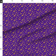 Various Fabrics by the Yard or Fat Quarter Royal Crowns Golden Yellow Purple Gold Mardi Gras Royalty King Princess Custom Printed Fabric by Spoonflower
