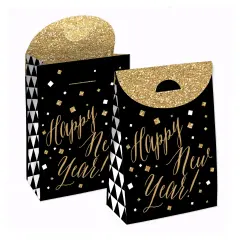 Big Dot of Happiness New Year&rsquo;s Eve - Gold - New Years Eve Gift Favor Bags - Party Goodie Boxes - Set of 12