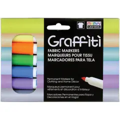 Uchida Graffiti Fabric Markers 6/Pkg-Pastels