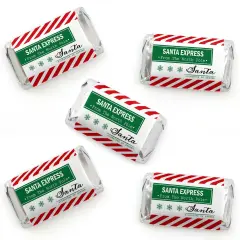 Big Dot of Happiness Santa's Special Delivery - Mini Candy Bar Wrapper Stickers - From Santa Claus Christmas Small Favors - 40 Count