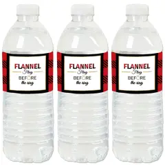 Big Dot of Happiness Flannel Fling Before the Ring - Buffalo Plaid Bachelorette Party Water Bottle Sticker Labels - Set of 20