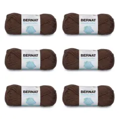 Bernat Handicrafter Cotton Warm Brown Yarn - 6 Pack of 50g/1.75oz - Cotton - 4 Medium (Worsted) - 80 Yards - Knitting/Crochet