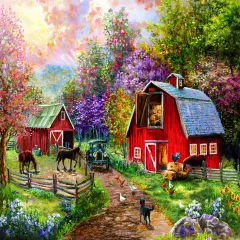 Sunsout Barnyard Visit 1000 pc Jigsaw Puzzle 19163