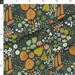 Various Fabrics by the Yard or Fat Quarter Botanical Mod Floral Greenery Foliage Bohemian Spring Garden Autumn Custom Printed Fabric by Spoonflower