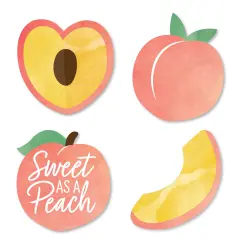 Big Dot of Happiness Sweet as a Peach - DIY Shaped Fruit Themed Baby Shower or Birthday Party Cut-Outs - 24 Count