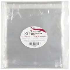 CousinDIY Self-Sealing Bags 36/Pkg-Clear, 5.25"X7.25"