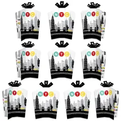 Big Dot of Happiness NYC Cityscape - Table Decorations - New York City Party Fold and Flare Centerpieces - 10 Count