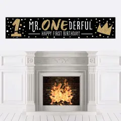 Big Dot of Happiness 1st Birthday Little Mr. Onederful - Happy First Birthday Boy Decorations Party Banner