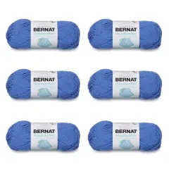 Bernat Handicrafter Cotton Blueberry Yarn - 6 Pack of 50g/1.75oz - Cotton - 4 Medium (Worsted) - 80 Yards - Knitting/Crochet