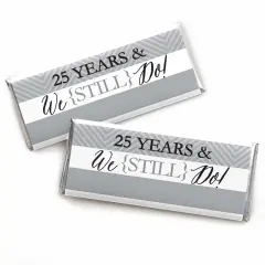 Big Dot of Happiness We Still Do - 25th Wedding Anniversary Party - Candy Bar Wrappers Party Favors - Set of 24