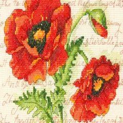 Dimensions Mini Counted Cross Stitch Kit 7"X5"-Poppy Pair