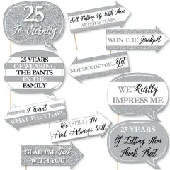 Big Dot of Happiness Funny We Still Do - 25th Wedding Anniversary - Anniversary Party Photo Booth Props Kit - 10 Piece