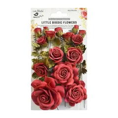 Little Birdie Rosalind Paper Flowers 21/Pkg Rosalind Sangria