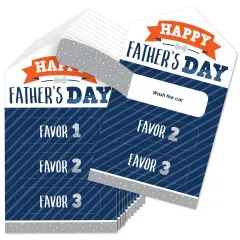 Big Dot of Happiness Happy Father's Day - We Love Dad Party Game Pickle Cards - Kids Coupon Pull Tabs - Set of 12