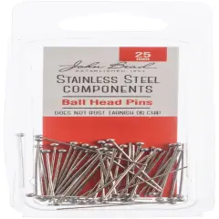 John Bead Stainless Steel Ball Head Pins 50/Pkg-25mm