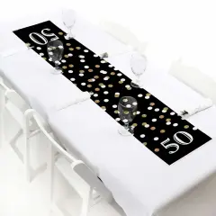 Big Dot of Happiness Adult 50th Birthday - Gold - Petite Birthday Party Paper Table Runner - 12 x 60 inches