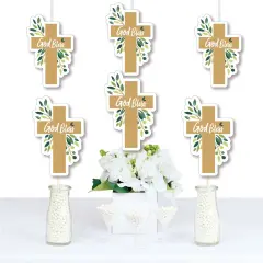Big Dot of Happiness Elegant Cross - Decorations DIY Religious Party Essentials - Set of 20