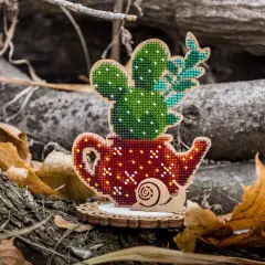 Bead embroidery kit on wood FLK-407