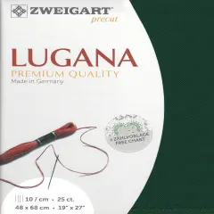 Precut Zweigart Lugana 25 count Forest Green