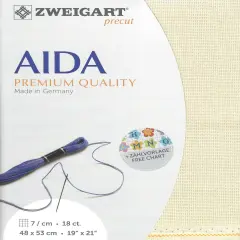 Zweigart Precut Fein-Aida 18 count Platinum