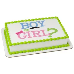 Boy or Girl Edible Cake Topper Image 1/4 sheet