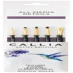 Willow Wolfe Callia Artist All Media Details Brush Set-Assorted