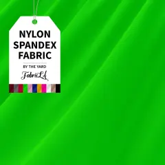FabricLA | Nylon Spandex | 4 Way Stretch | Swimwear Tricot Fabric | Neon Green | 3-Yard