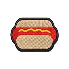 Yummy Hot Dog Multi-Color Embroidered Iron-On or Hook & Loop Patch Applique
