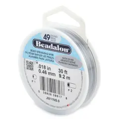 Beadalon Stringing Wire 49-Strand .018"X30'-Satin Silver