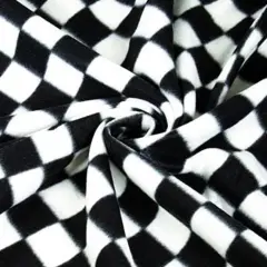 FabricLA | Fleece Fabric By The Yard | 36"X60" Inch Wide | Anti Pill Polar Fleece | Soft, Blanket, Throw, Poncho, Pillow Cover, PJ Pants, Booties, Eye Mask - Checkers - White Black (1 Yard)