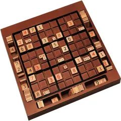 WE Games Wooden Sudoku Board with Storage Slots in Walnut Stain - 11.5 in.