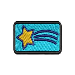 Shooting Star Multi-Color Embroidered Iron-On or Hook & Loop Patch Applique