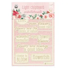 Flowerish Light Chipboard Embellishments 4"x6"-10/Pkg